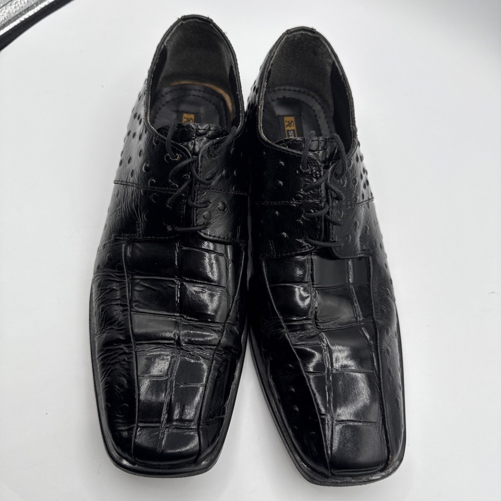 Stacy Adams Leather Uppers & Leather Sole 9 M Black Oxford Made In India #31 - Picture 5 of 9